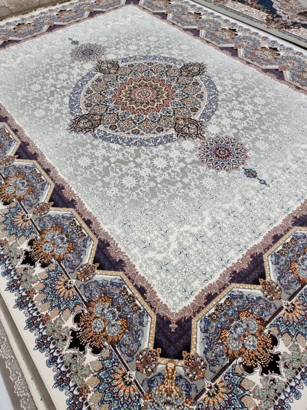 فرش ماشینی کادو کرم برند مسجدی